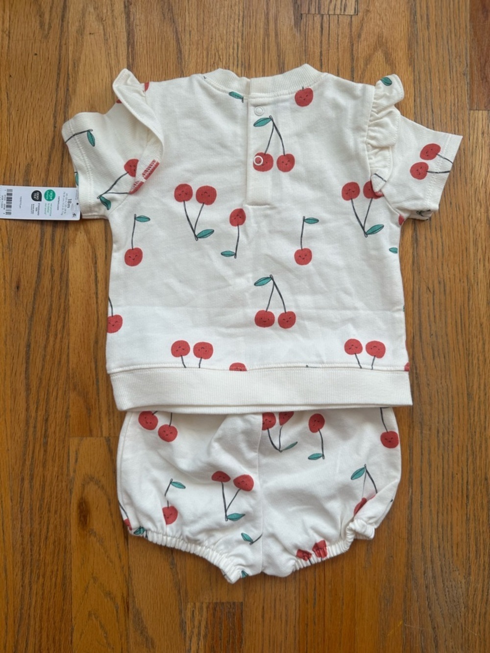 Carter's Cream Top & Bloomers with Red Cherry Print - Picture 5 of 6
